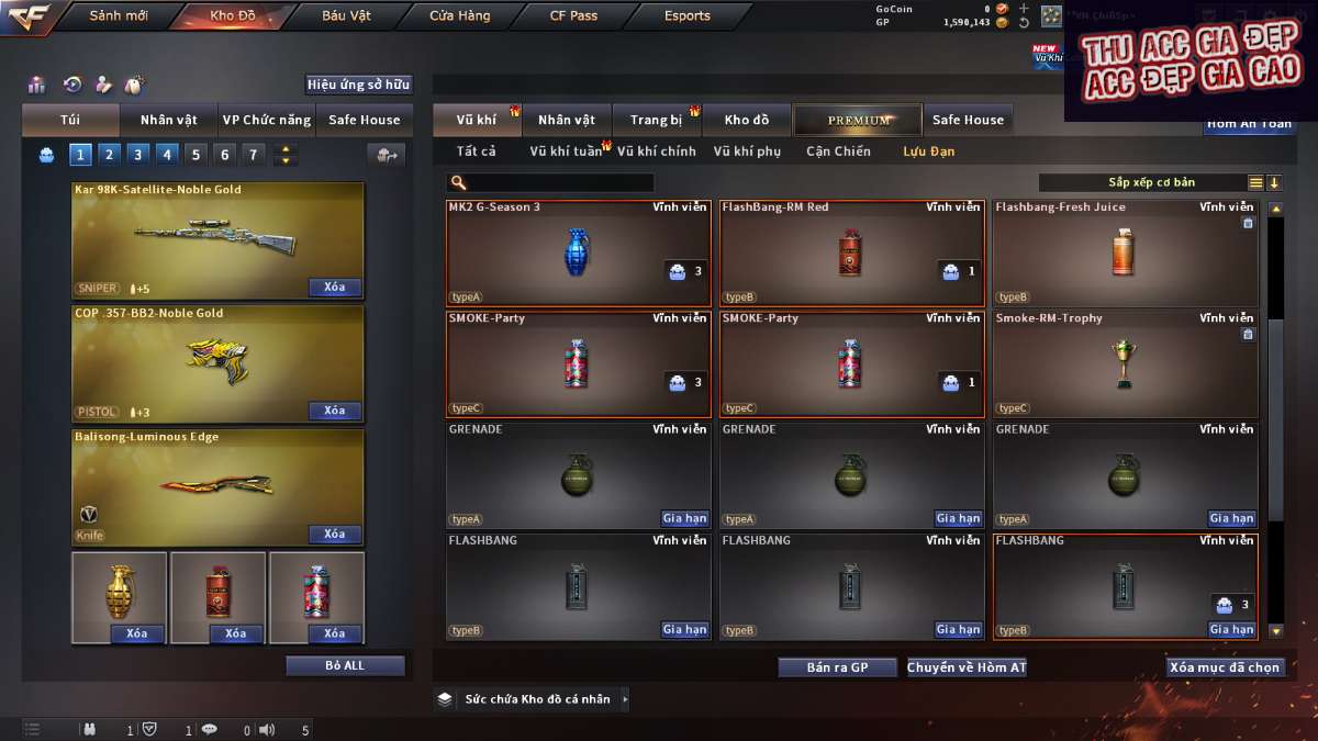 shop acc cf uy tin gia re